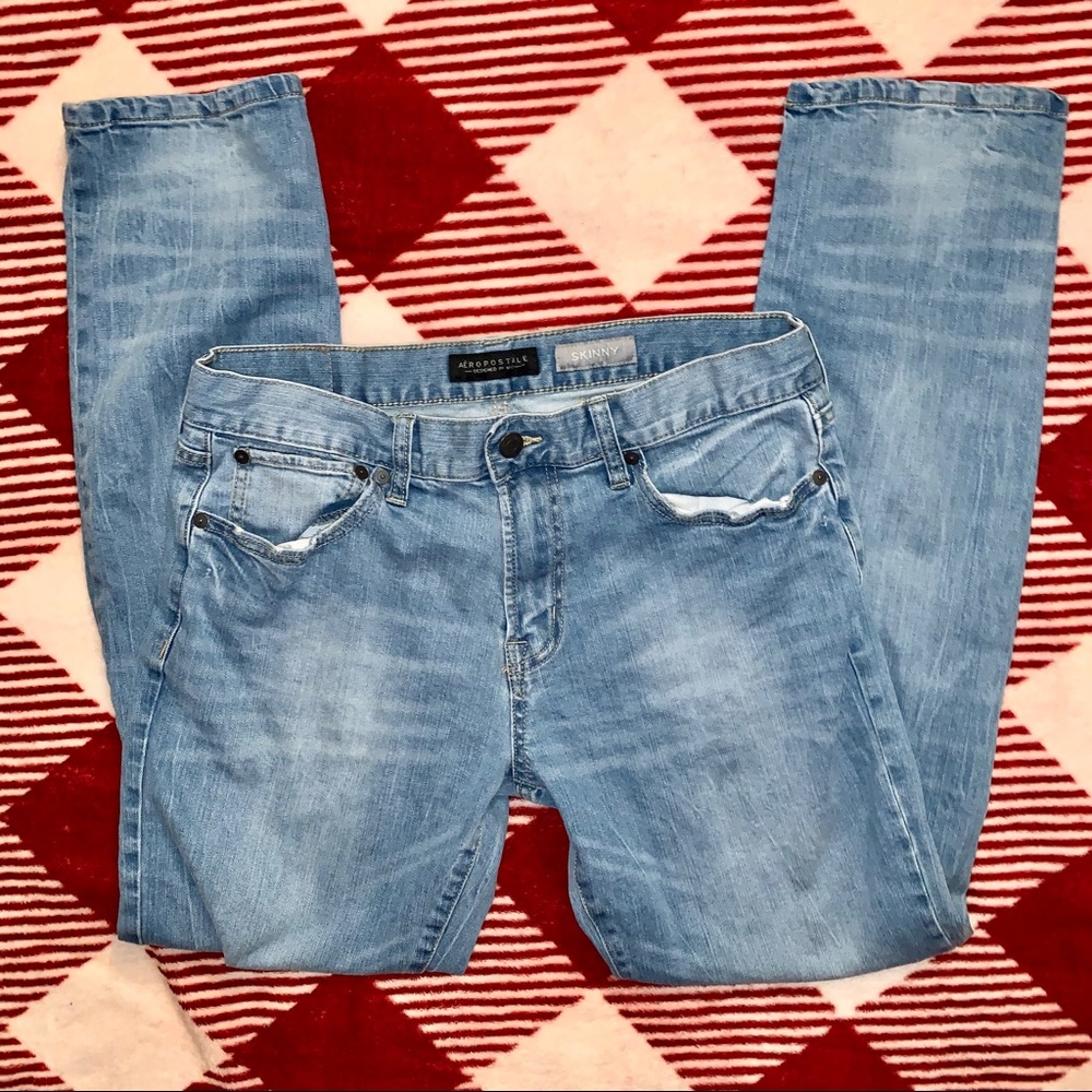 Aeropostale Stretchy Skinny Distressed Jeans